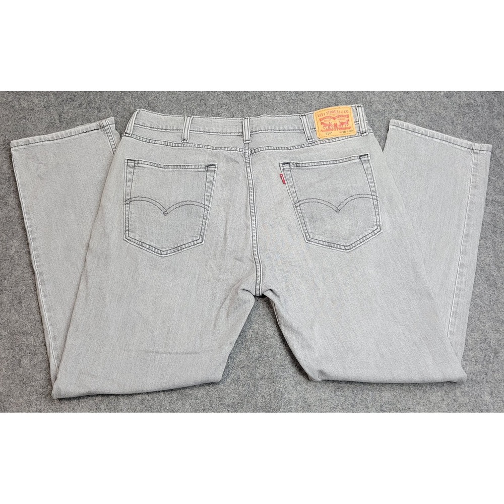 Levis 514 Jeans Mens 38x30 Gray Denim Y2k Boho Streetwear Grunge Rodeo Red Tab